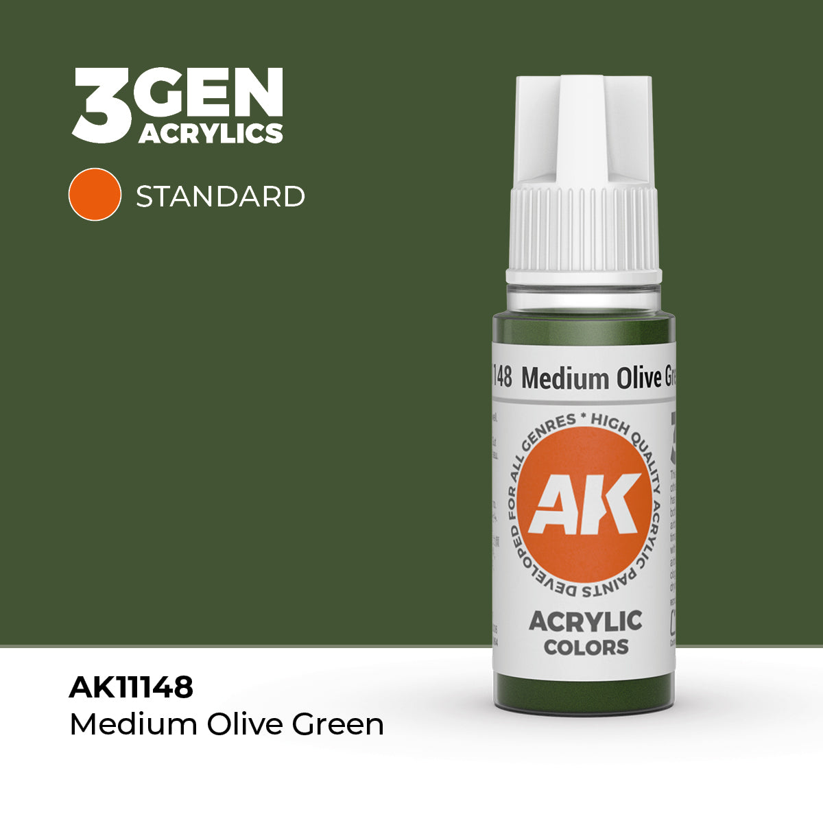 AK Interactive 3GEN: Medium Olive Green (17ml) (AK11148) – Gnomish