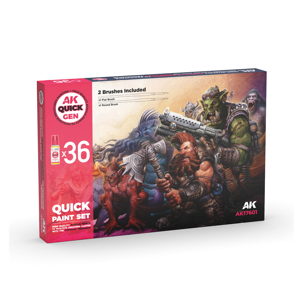 AK Interactive Quick Gen: Quick Paint Set (36 Quick Gen + 2 free