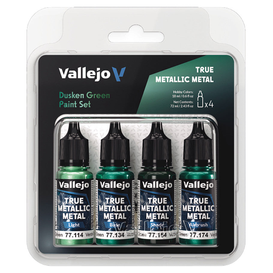 Vallejo True Metallic Metal: Dusken Green Color Set (4) (77.257