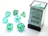 Chessex: Borealis - Light Green/Gold Luminary - Polyhedral 7-Die Set (CHX27575)