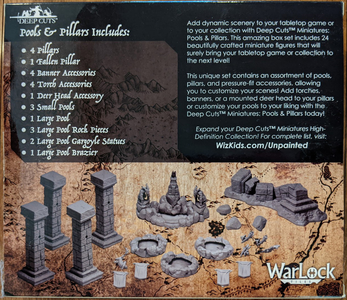 WizKids Deep Cuts Unpainted Miniatures: Pools & Pillars – Terrain For Tabletop Games - View #11