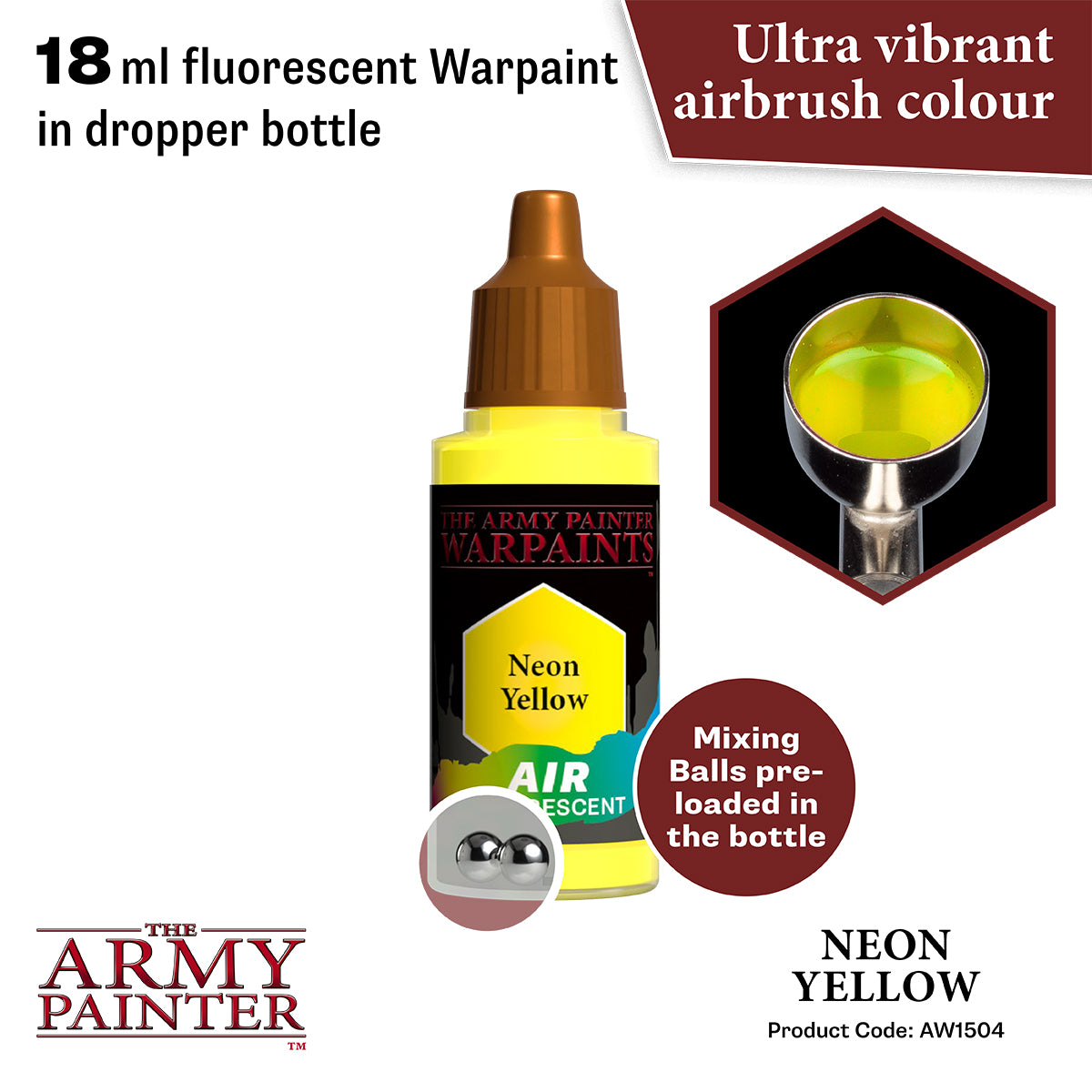 The Army Painter Warpaints Air Fluorescent: Neon Yellow (AW1504) – Gnomish  Bazaar