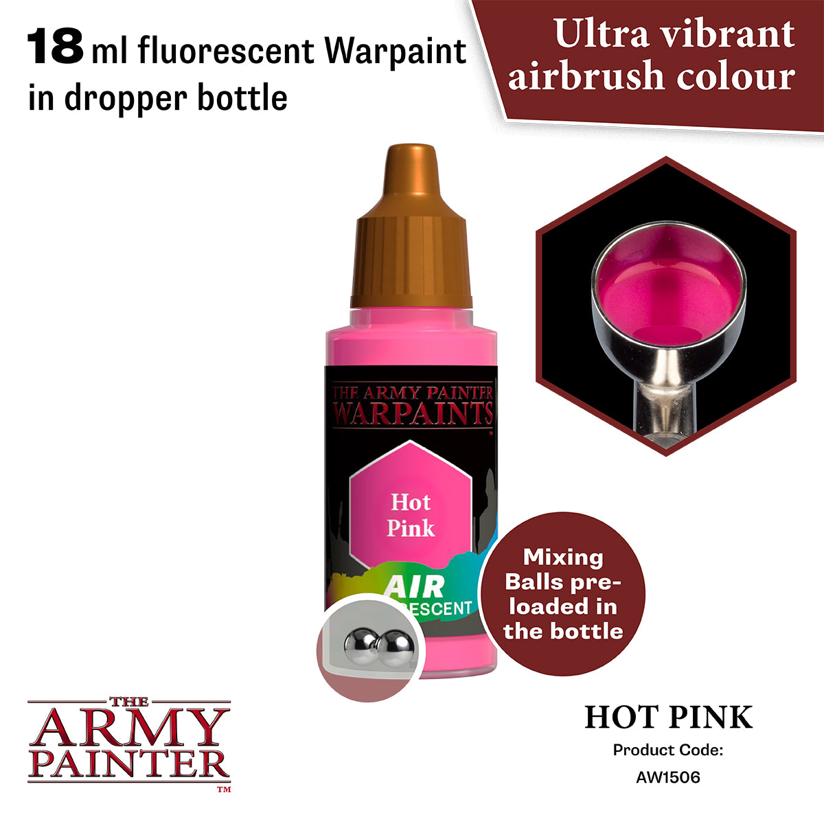 The Army Painter Warpaints Air Fluorescent: Hot Pink (AW1506