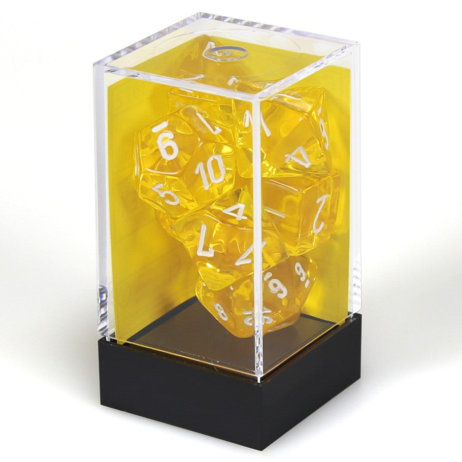 Chessex: Translucent - Yellow/White - Polyhedral 7-Die Set