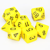 Chessex: Opaque - Yellow/Black - Polyhedral 7-Die Set (CHX25402)