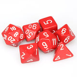 Chessex: Opaque - Red/White - Polyhedral 7-Die Set (CHX25404)