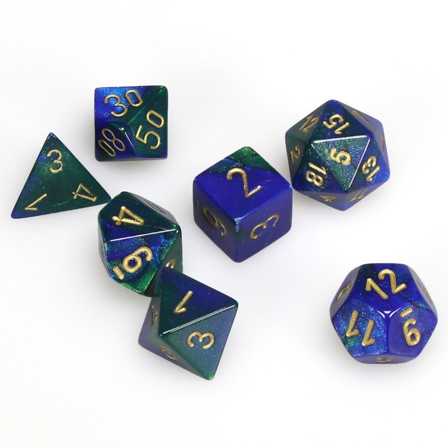 Chessex: Gemini Blue-Green/Gold Polyhedral 7-Die Set (CHX26436