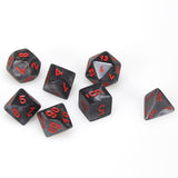Chessex: Velvet - Black/Red - Polyhedral 7-Die Set (CHX27478)