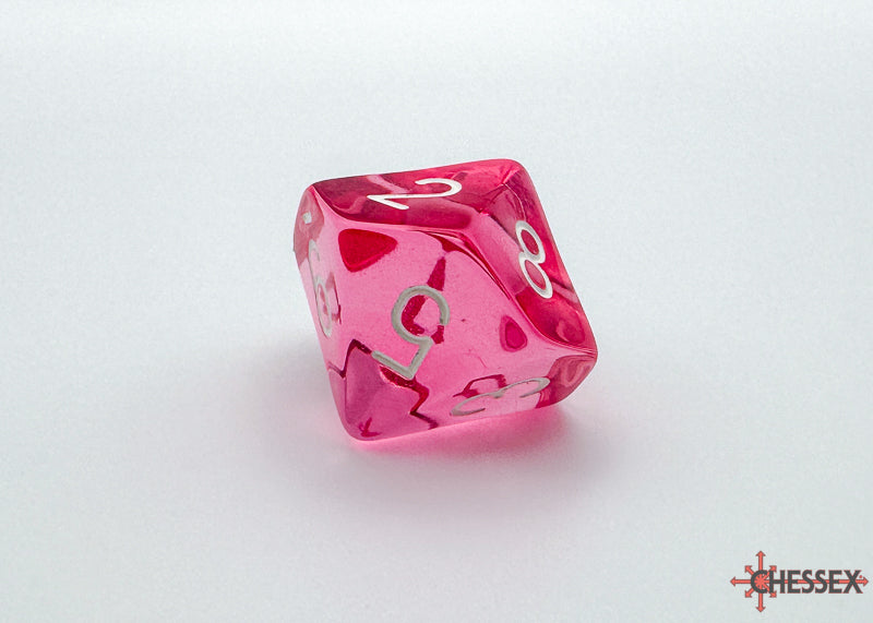 Chessex: Translucent - Pink/White - Polyhedral 7-Die Set (CHX23084