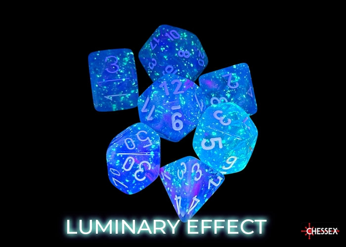 Chessex: Nebula - Aura/White Luminary - Polyhedral 7-Die Set