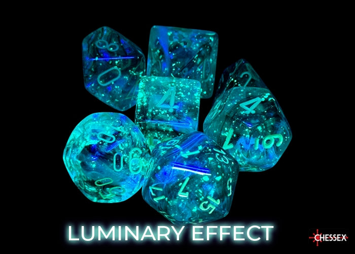 Chessex: Borealis - Kelp/Light Green Luminary - Polyhedral 7-Die