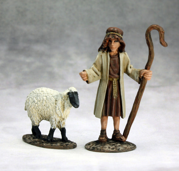 Reaper Bones USA: Shepherd and Sheep (30237) - Unpainted