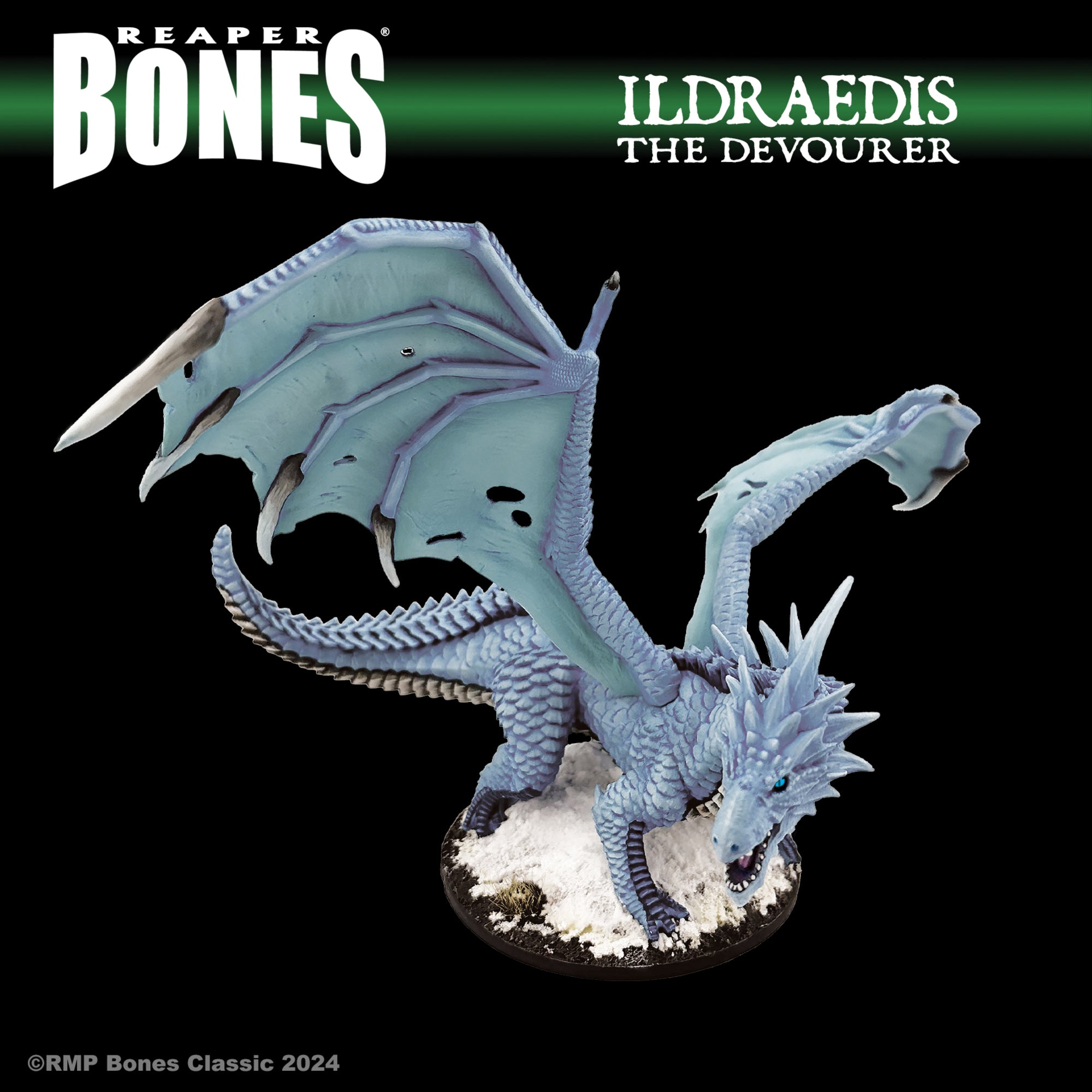 Miniatura De Dragón Joven Reaper Bones - Para Juegos De Rol Y Wargames, 80mm De Altura, Plástico Sin Pintar