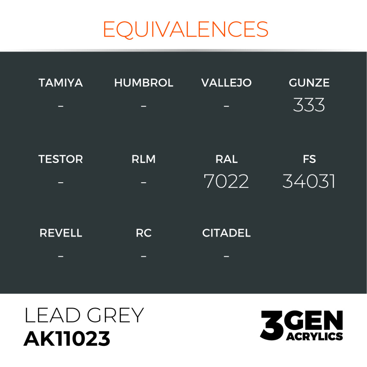 AK Interactive 3GEN: Lead Grey (17ml) (AK11023) – Gnomish Bazaar