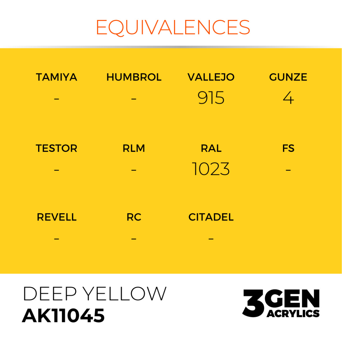 AK Interactive 3GEN: Deep Yellow - Intense (17ml) (AK11045