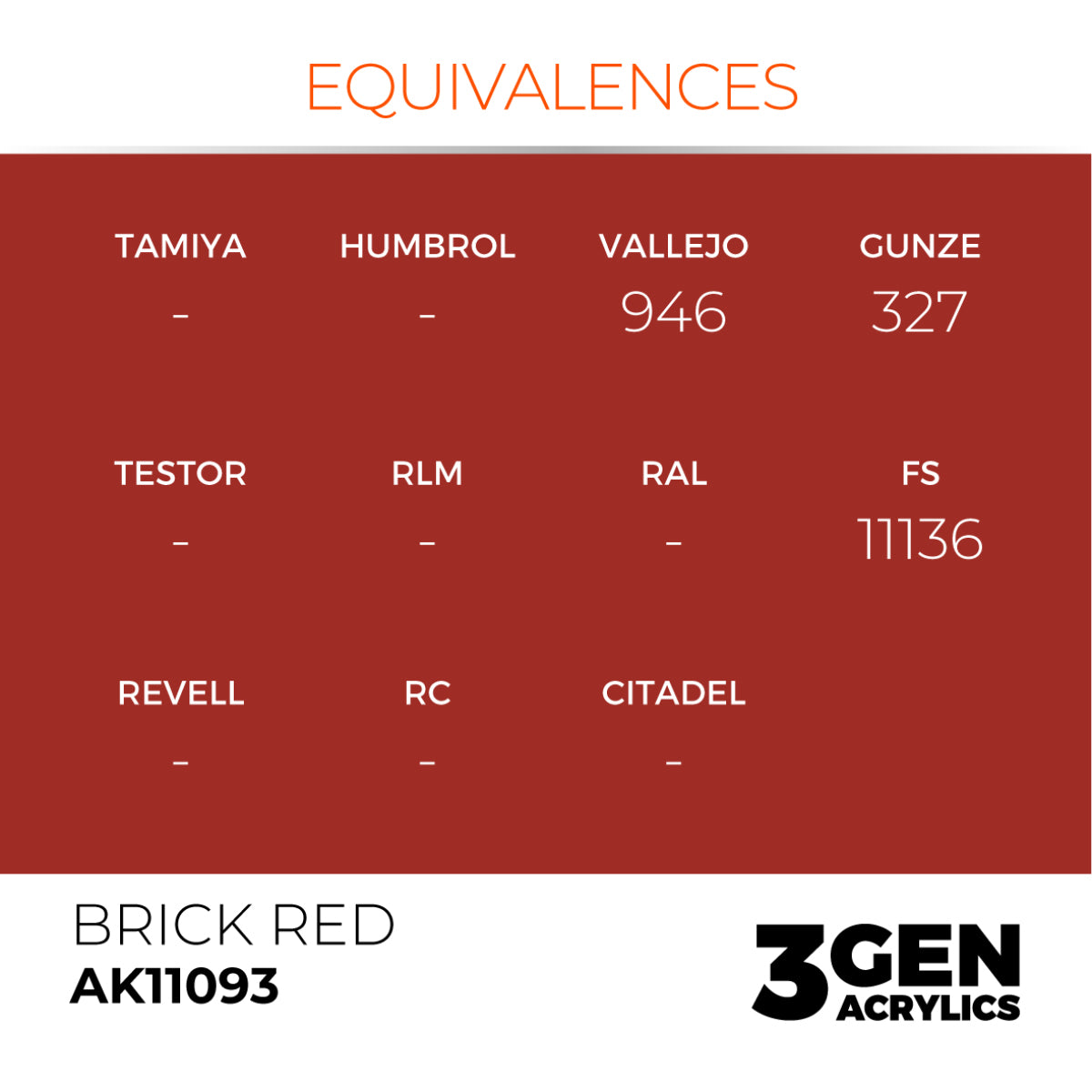 AK Interactive 3GEN: Brick Red (17ml) (AK11093) – Gnomish Bazaar