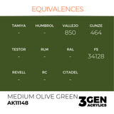 AK Interactive 3GEN: Medium Olive Green (17ml) (AK11148)