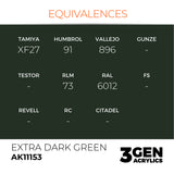 AK Interactive 3GEN: Extra Dark Green (17ml) (AK11153)