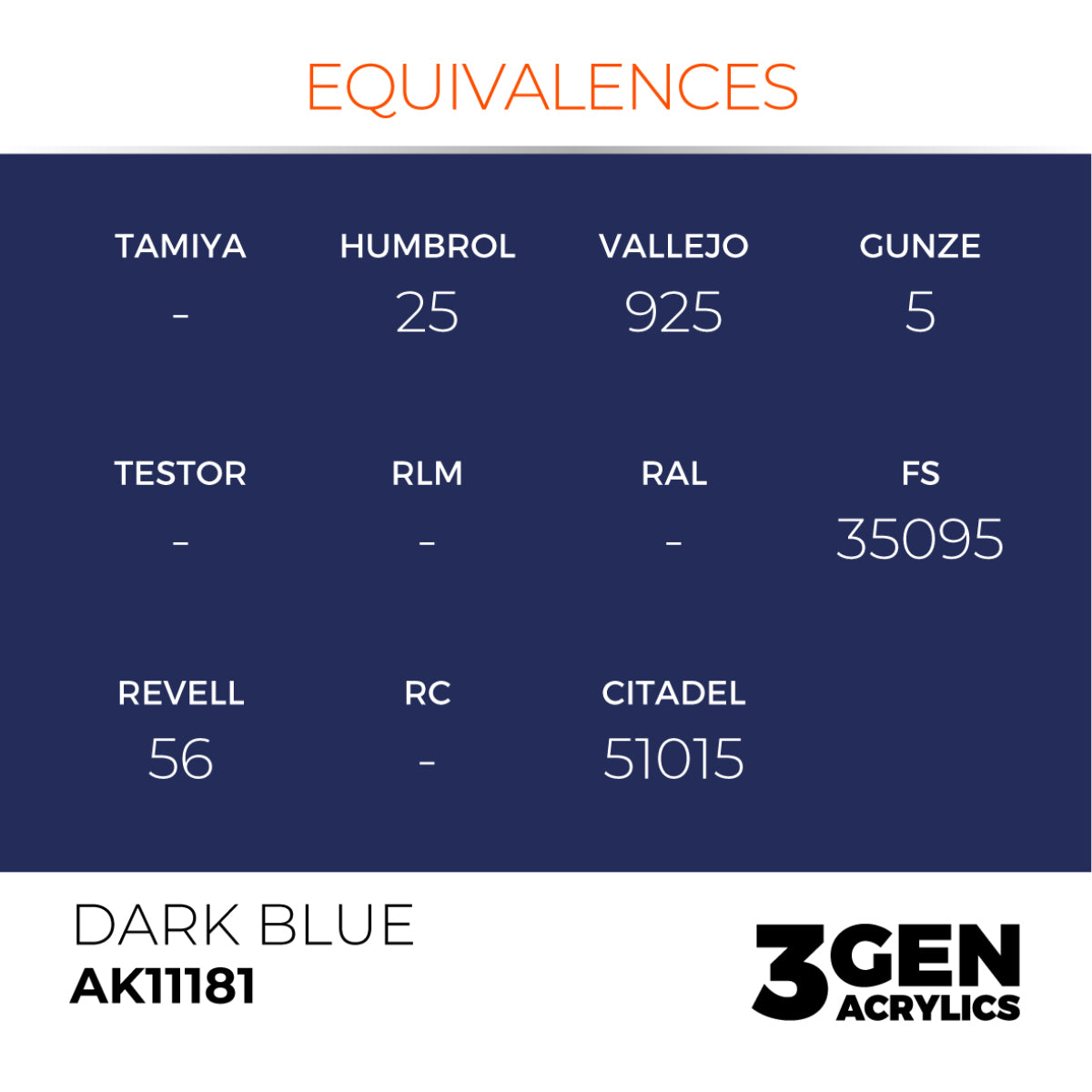 AK Interactive 3GEN: Dark Blue (17ml) (AK11181) – Gnomish Bazaar