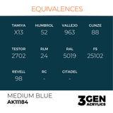 AK Interactive 3GEN: Medium Blue (17ml) (AK11184)