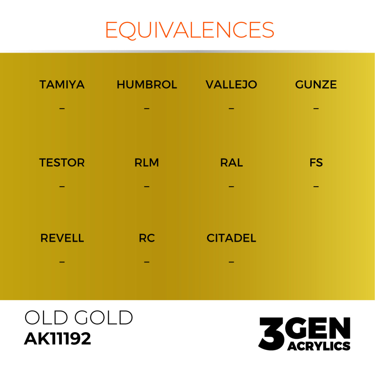 AK Interactive 3GEN: Old Gold - Metallic (17ml) (AK11192