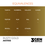 AK Interactive 3GEN: Rusty Gold - Metallic (17ml) (AK11193)