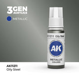 AK Interactive 3GEN: Oily Steel - Metallic (17ml) (AK11211)