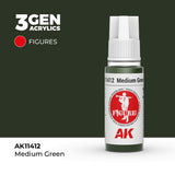 AK Interactive 3GEN Figures: Medium Green (18ml) (AK11412)