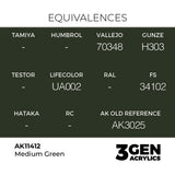 AK Interactive 3GEN Figures: Medium Green (18ml) (AK11412)