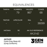 AK Interactive 3GEN Figures: Field Grey Base #2 (Grey Uniform) (18ml) (AK11423)