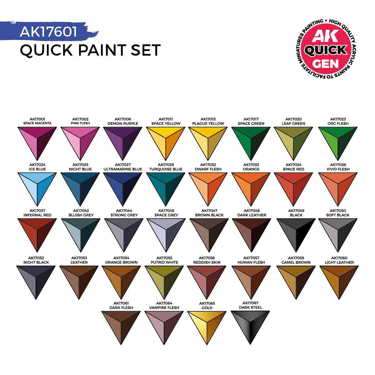 AK Interactive Quick Gen: Quick Paint Set (36 Quick Gen + 2 free