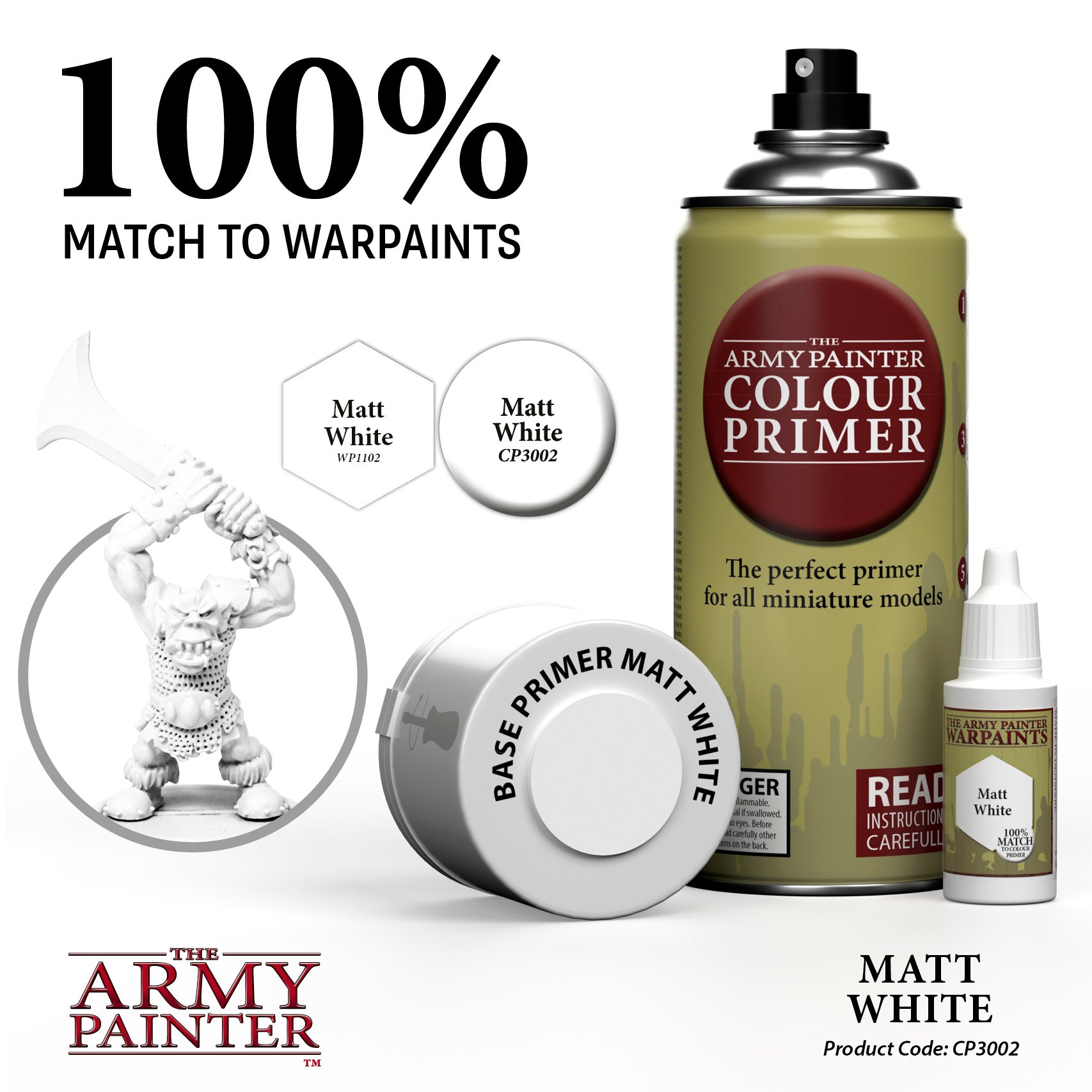 The Army Painter Colour Primer: Matt White (400ml) (CP3002
