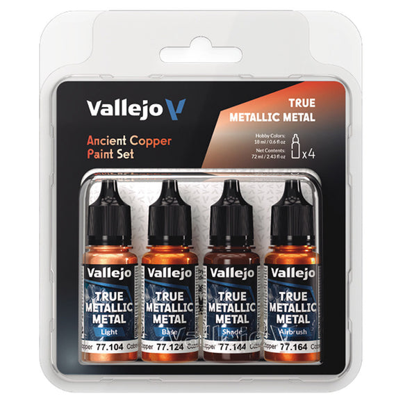 Vallejo True Metallic Metal: Ancient Copper Color Set (4) (77.253 ...