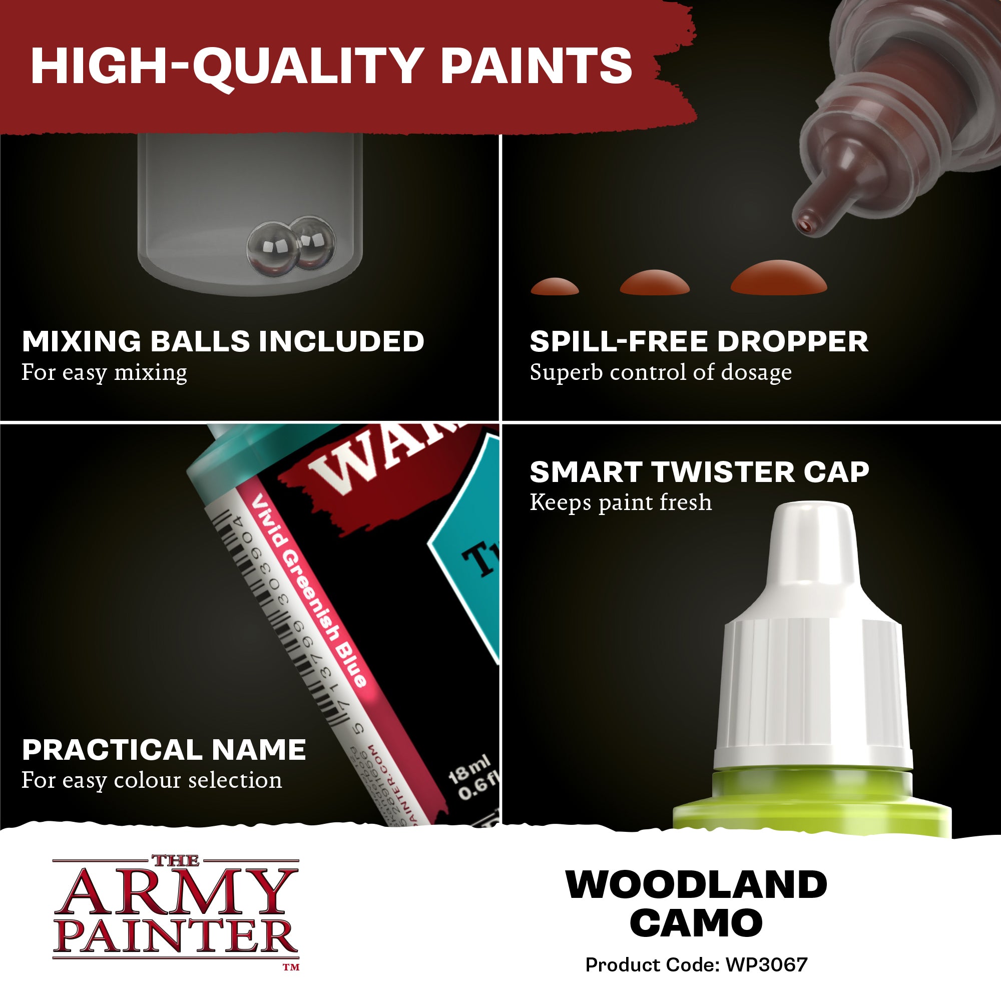 Warpaints Fanatic Woodland Camo 18ml | The Army Painter - Con T de