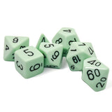 Chessex: Opaque - Pastel Green/Black - Polyhedral 7-Die Set (CHX25465)