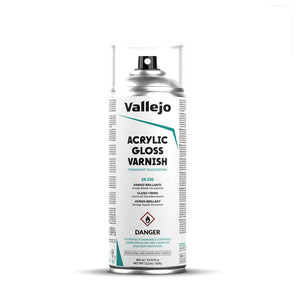 Vallejo Hobby Paint Spray: Acrylic Gloss Varnish (400ml) (28.530) - SLOW SHIPPING, RESTRICTIONS AND 2 AEROSOL LIMIT PER ORDER