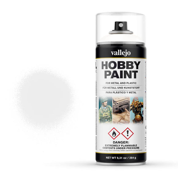 Vallejo Hobby Paint Spray: White Primer (400ml) (28.010) - SLOW SHIPPING, RESTRICTIONS AND 2 AEROSOL LIMIT PER ORDER