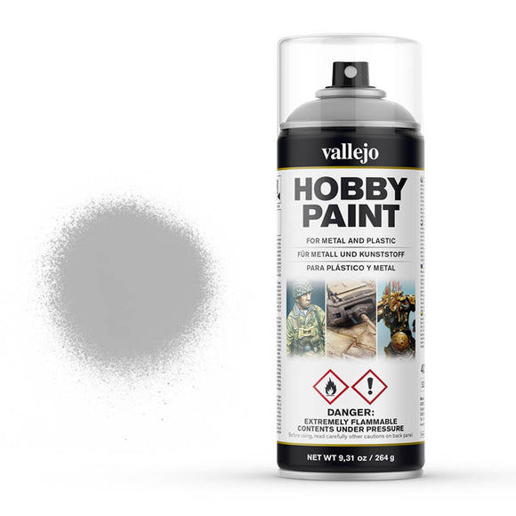 Vallejo Hobby Paint Spray: Grey Primer (400ml) (28.011) - SHIPPING RESTRICTIONS AND 2 AEROSOL LIMIT PER ORDER