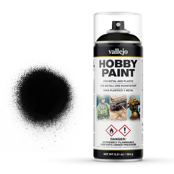 Vallejo Hobby Paint Spray: Black Primer (400ml) (28.012) - SLOW SHIPPING, RESTRICTIONS AND 2 AEROSOL LIMIT PER ORDER