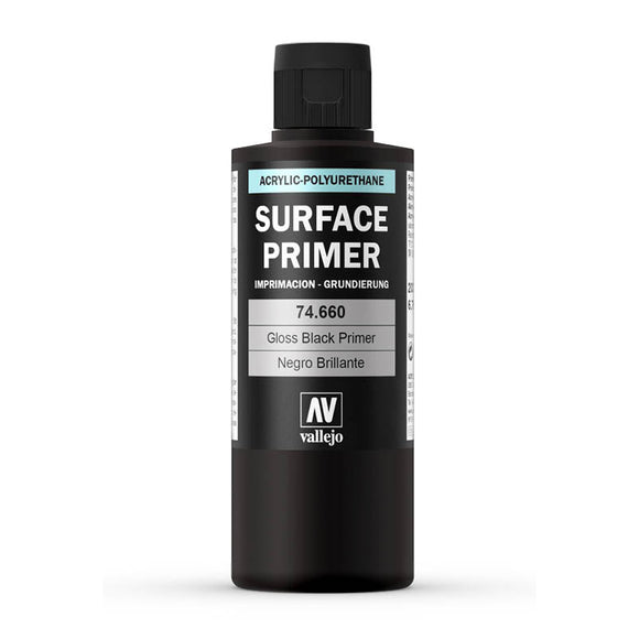 Vallejo Primers: Gloss Black 200ml (74.660)