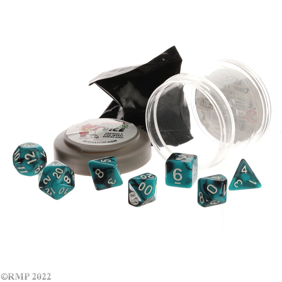 Reaper Pizza Dungeon Dice: Dual Dice - Teal & Black (19060)