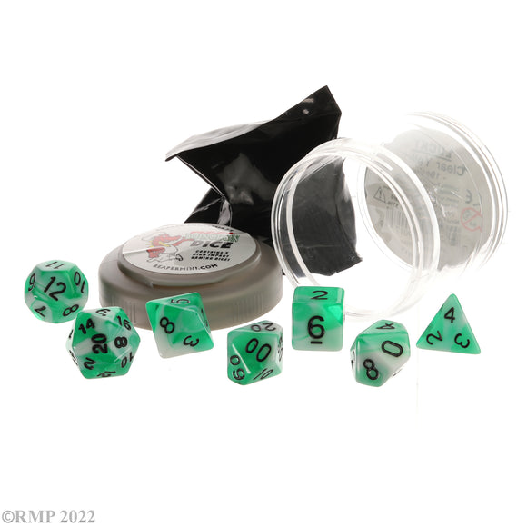 Reaper Pizza Dungeon Dice: Dual Dice - Teal & White (19062)