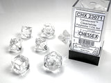 Chessex: Translucent - Clear/White - Polyhedral 7-Die Set (CHX23071)