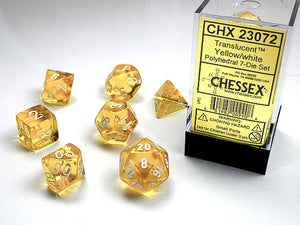 Chessex: Translucent - Yellow/White - Polyhedral 7-Die Set (CHX23072)