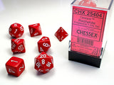 Chessex: Opaque - Red/White - Polyhedral 7-Die Set (CHX25404)