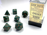 Chessex: Opaque - Dusty Green/Copper - Polyhedral 7-Die Set (CHX25415)