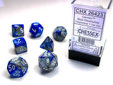 Chessex: Gemini Blue-Steel/White Polyhedral 7-Die Set (CHX26423)