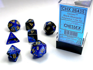 Chessex: Gemini Black-Blue/Gold Polyhedral 7-Die Set (CHX26435)