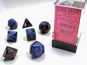 Chessex: Gemini Black-Starlight/Red Polyhedral 7-Die Set (CHX26458)