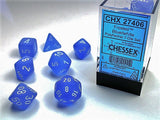 Chessex: Frosted - Blue/White - Polyhedral 7-Die Set (CHX27406)